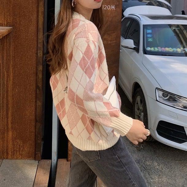 ダイヤ柄カラーニット 4951-画像7-韓国ファッション通販POPREA［ポップリア］