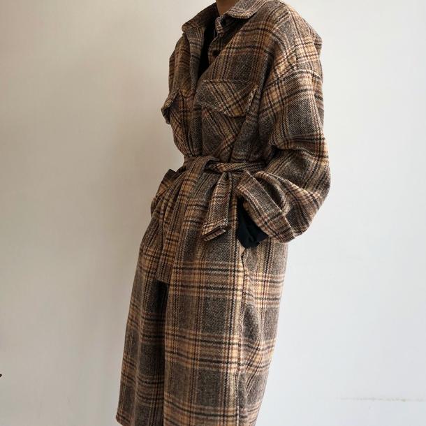 チェック柄ロングシャツ 4746-画像7-韓国ファッション通販POPREA［ポップリア］