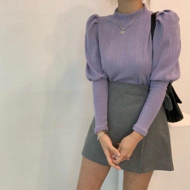 ぷちハイネックパフスリーブニット 4992-画像7-韓国ファッション通販POPREA［ポップリア］