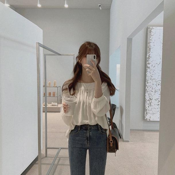 ルーズドレープシフォンブラウス 5172-画像7-韓国ファッション通販POPREA［ポップリア］