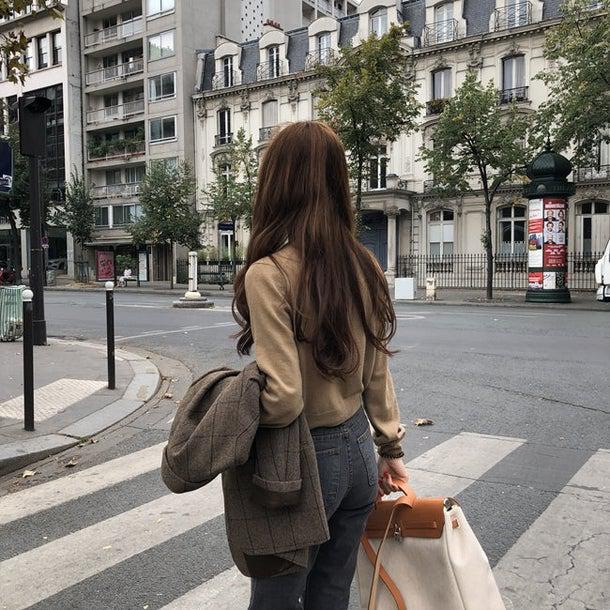 ラウンドネックショートカーディガン 4972-画像7-韓国ファッション通販POPREA［ポップリア］