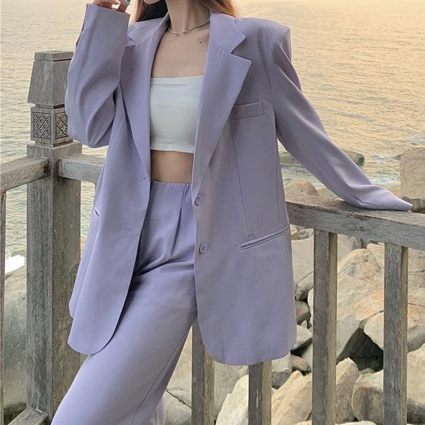 バイオレットロングツーピースセットアップ 5208-画像7-韓国ファッション通販POPREA［ポップリア］