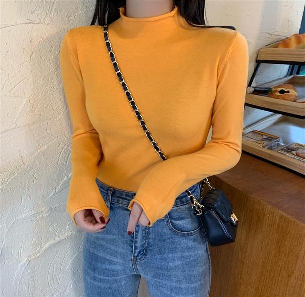 ベーシックハイネックカラートップス 4872-画像7-韓国ファッション通販POPREA［ポップリア］