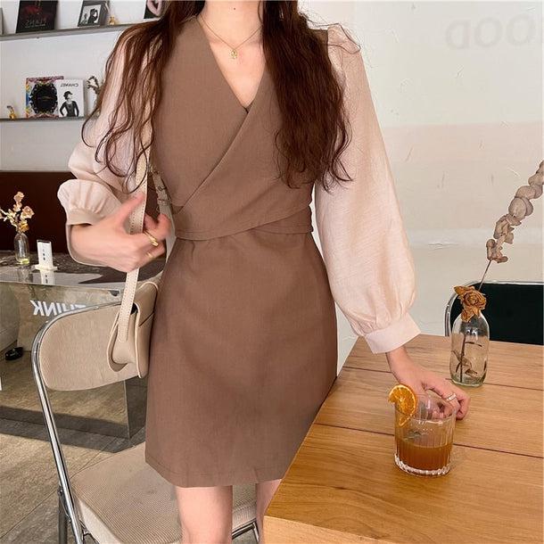 バックリボンドッキングワンピ 5160-画像7-韓国ファッション通販POPREA［ポップリア］