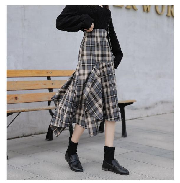マーメイドフレアチェックスカート 5062-画像7-韓国ファッション通販POPREA［ポップリア］
