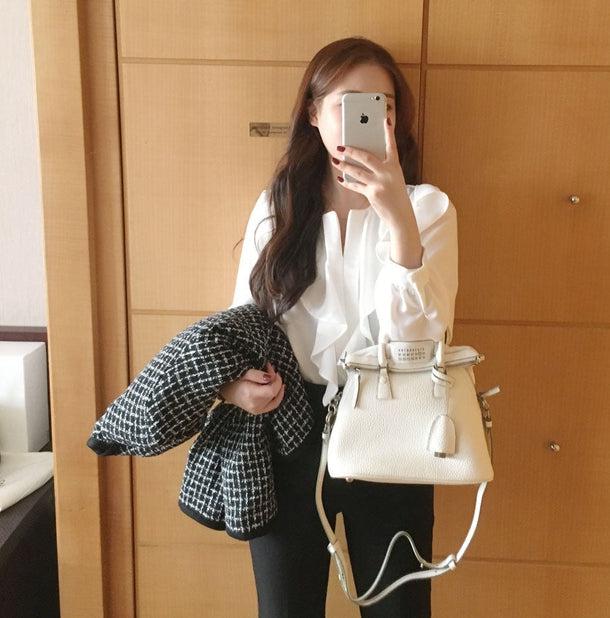 シアーフリルシフォンブラウス 5050-画像7-韓国ファッション通販POPREA［ポップリア］