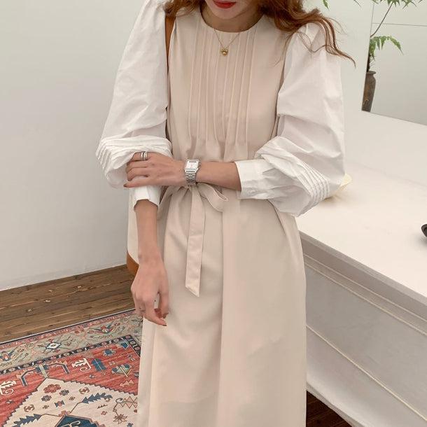 エレガントラウンドネックワンピース 5052-画像7-韓国ファッション通販POPREA［ポップリア］