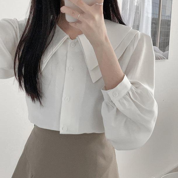 ダブルハンサムカットカラーブラウス 5113-画像7-韓国ファッション通販POPREA［ポップリア］