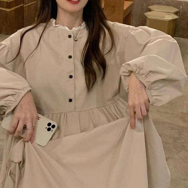 Aラインフリルワンピース 5086-画像7-韓国ファッション通販POPREA［ポップリア］