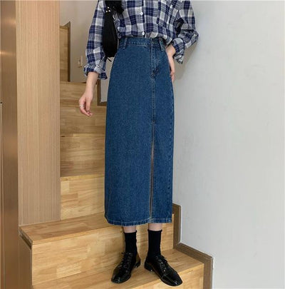 スリットデニムスカート 4760-画像7-韓国ファッション通販POPREA［ポップリア］