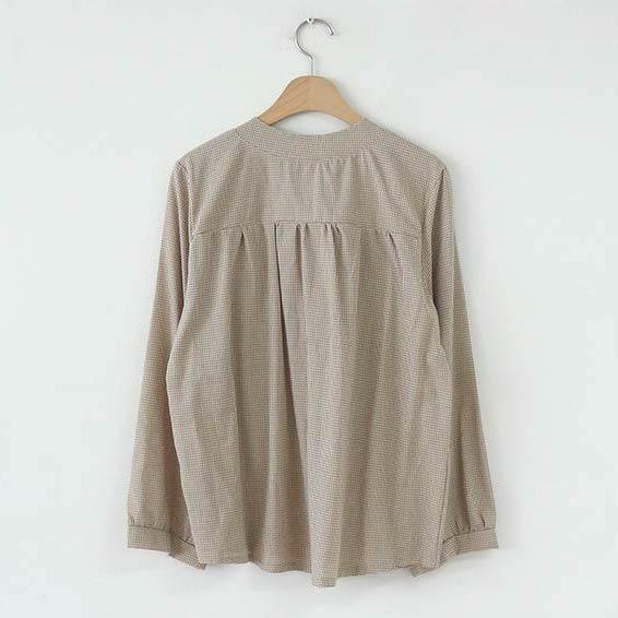 チェック柄ロングスリーブシャツ 4743-画像7-韓国ファッション通販POPREA［ポップリア］