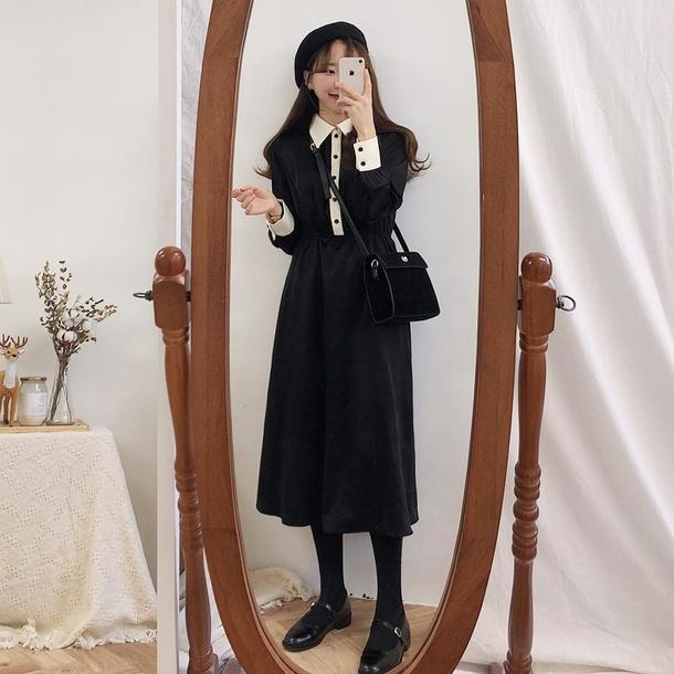 ハイウエストブラックワンピース 4851-画像7-韓国ファッション通販POPREA［ポップリア］