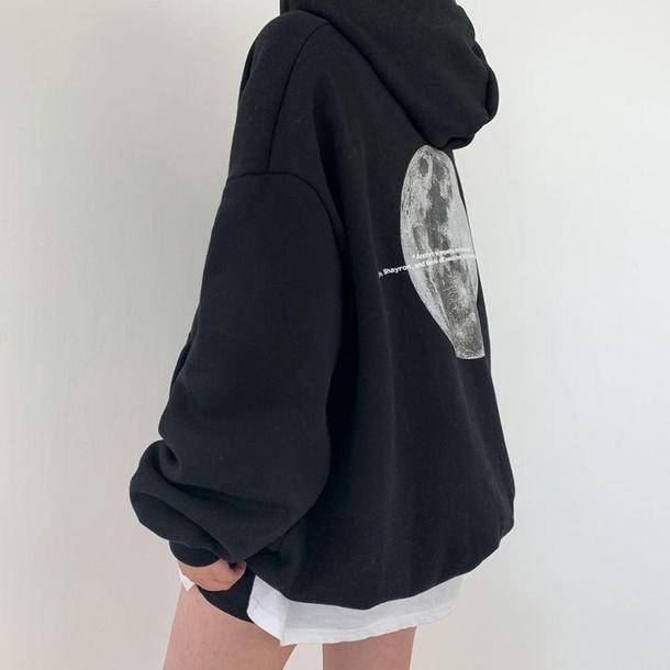 ムーンロゴオーバーパーカ 4926-画像7-韓国ファッション通販POPREA［ポップリア］