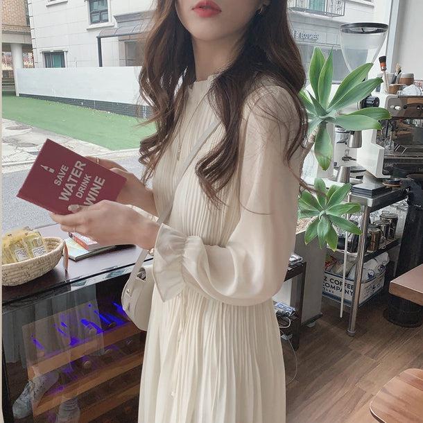 ギャザーシフォンワンピース 5107-画像7-韓国ファッション通販POPREA［ポップリア］