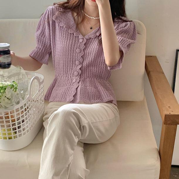 ロマンティックフリルサマーニット 5163-画像7-韓国ファッション通販POPREA［ポップリア］