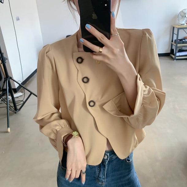 ロングスリーブショートブラウス 5089-画像7-韓国ファッション通販POPREA［ポップリア］