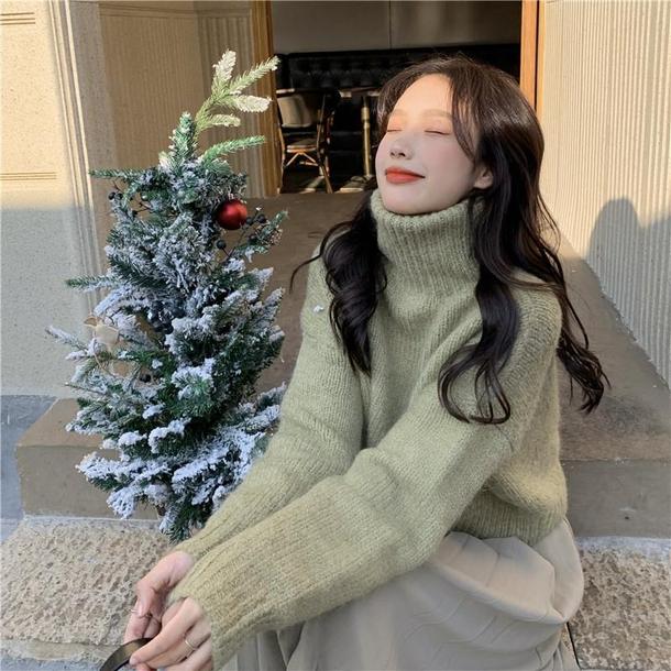 ベーシックタートルネックショートニット 4871-画像7-韓国ファッション通販POPREA［ポップリア］