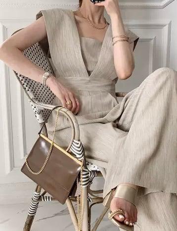 Vネックベーシックオールインワン 5177-画像7-韓国ファッション通販POPREA［ポップリア］