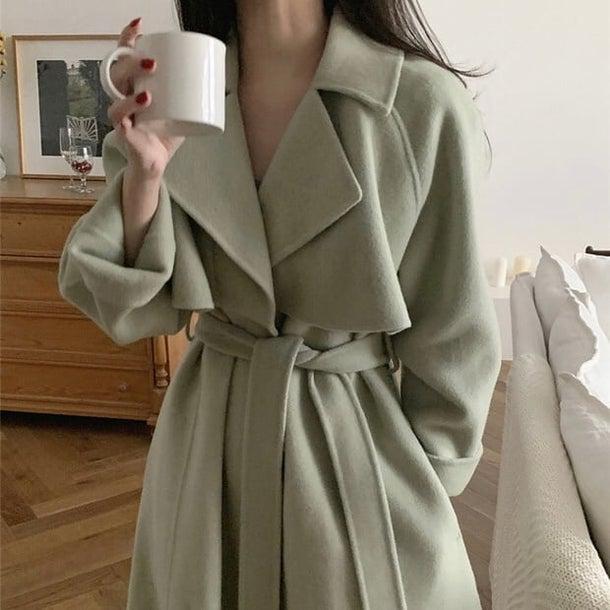 ラペルレディロングコート 4932-画像7-韓国ファッション通販POPREA［ポップリア］