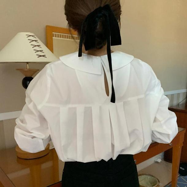 バックプリーツ丸襟ブラウス 4750-画像7-韓国ファッション通販POPREA［ポップリア］