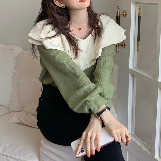 ダブルフリルカラートップス 5094-画像8-韓国ファッション通販POPREA［ポップリア］