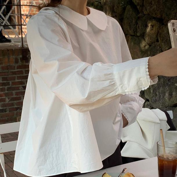 バックプリーツ丸襟ブラウス 4750-画像8-韓国ファッション通販POPREA［ポップリア］