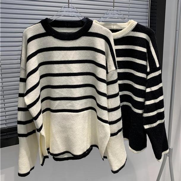 ベルスリーブボーダーニット 4804-画像8-韓国ファッション通販POPREA［ポップリア］