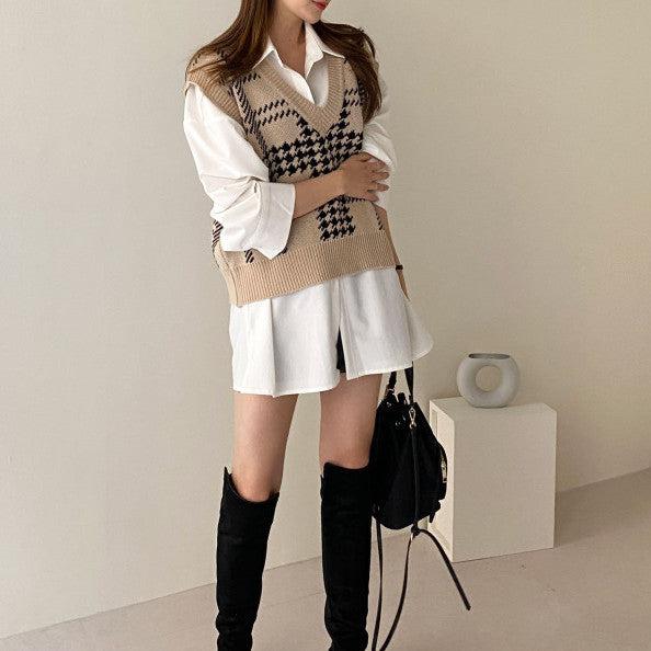 チェックニットベスト 5043-画像8-韓国ファッション通販POPREA［ポップリア］