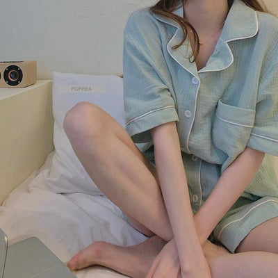 コットンリネンサマーパジャマ 5170-画像8-韓国ファッション通販POPREA［ポップリア］