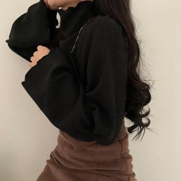 トランペットスリーブハイネックリブニット 4852-画像8-韓国ファッション通販POPREA［ポップリア］