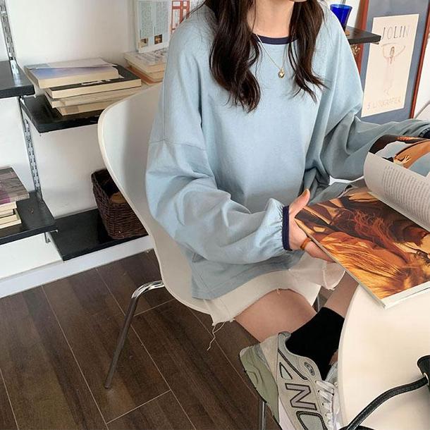 モノトーンカラー長袖トップス 4697-画像8-韓国ファッション通販POPREA［ポップリア］