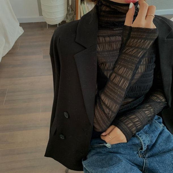 タートルネックシースルートップス 5100-画像8-韓国ファッション通販POPREA［ポップリア］