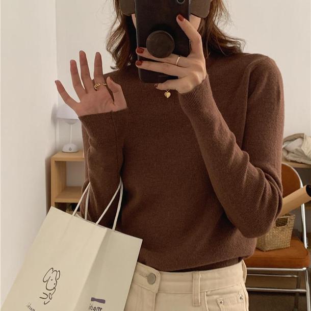 リブタートルニットトップス 4930-画像8-韓国ファッション通販POPREA［ポップリア］