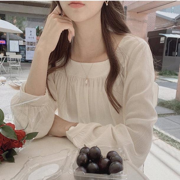 ルーズドレープシフォンブラウス 5172-画像8-韓国ファッション通販POPREA［ポップリア］