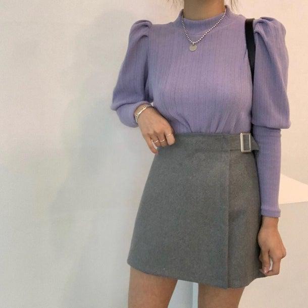 ぷちハイネックパフスリーブニット 4992-画像8-韓国ファッション通販POPREA［ポップリア］