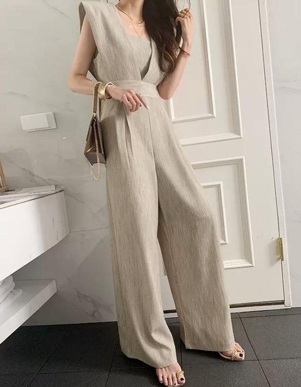 Vネックベーシックオールインワン 5177-画像8-韓国ファッション通販POPREA［ポップリア］