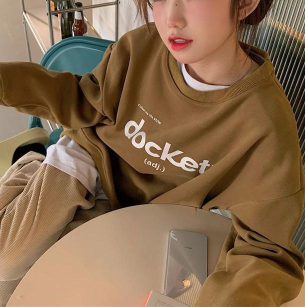 シンプルロゴルーズトレーナー 4854-画像8-韓国ファッション通販POPREA［ポップリア］