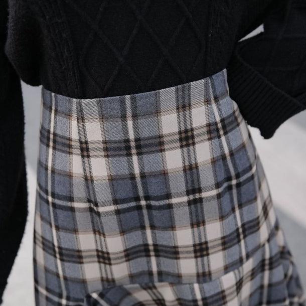 マーメイドフレアチェックスカート 5062-画像8-韓国ファッション通販POPREA［ポップリア］