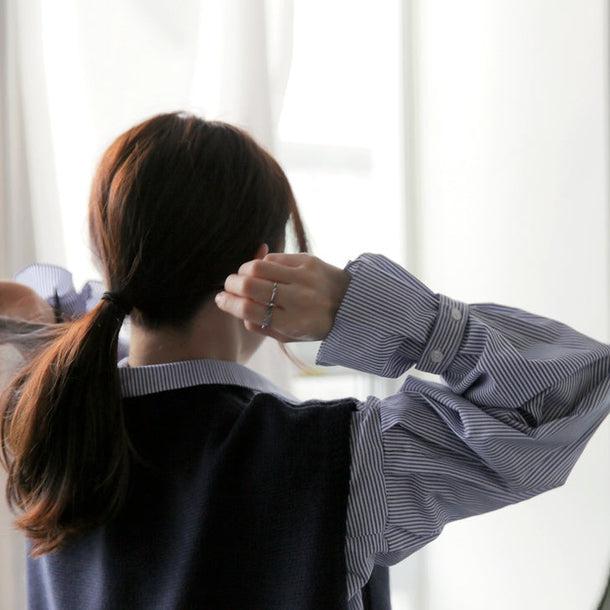 キャンディスリーブストライプシャツ＆ベスト 5045-画像8-韓国ファッション通販POPREA［ポップリア］