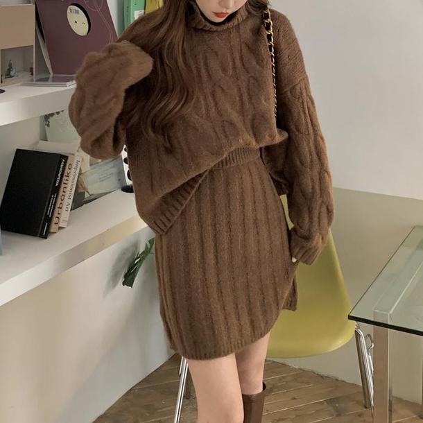 マシュマロケーブルニットセットアップ 4915-画像8-韓国ファッション通販POPREA［ポップリア］