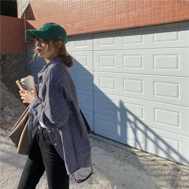 カジュアルストライプシャツ 5150-画像8-韓国ファッション通販POPREA［ポップリア］