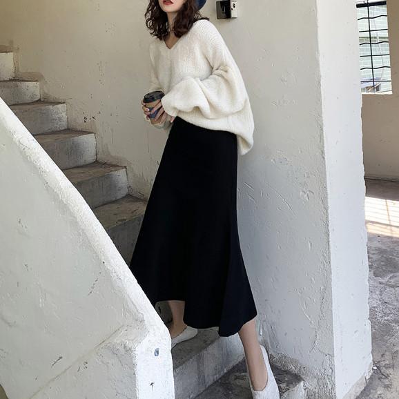 ハイウエストニットマーメイドスカート 4917-画像8-韓国ファッション通販POPREA［ポップリア］