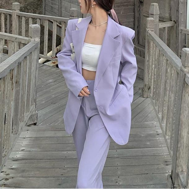 バイオレットロングツーピースセットアップ 5208-画像8-韓国ファッション通販POPREA［ポップリア］