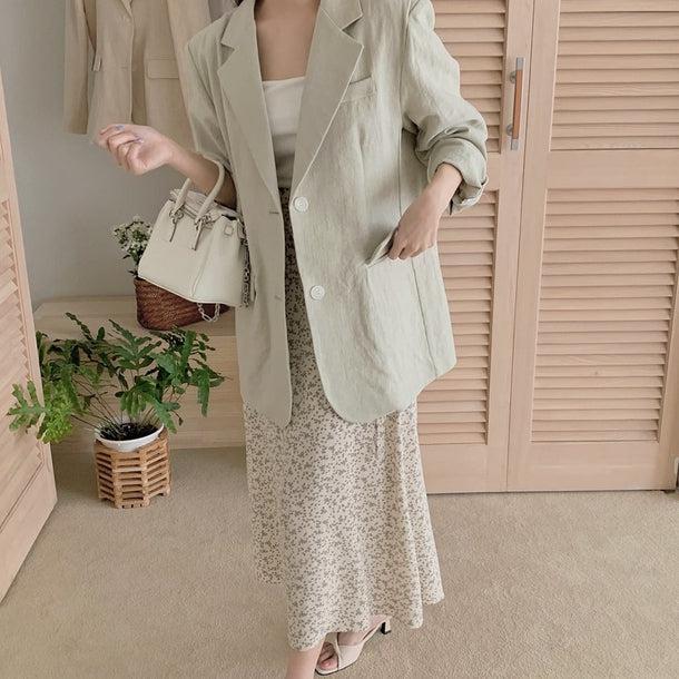 くすみフラワーミディスカート 5211-画像8-韓国ファッション通販POPREA［ポップリア］