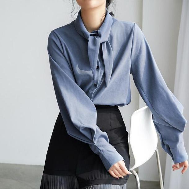 タイネックルーズランタンスリーブトップス 4708-画像8-韓国ファッション通販POPREA［ポップリア］