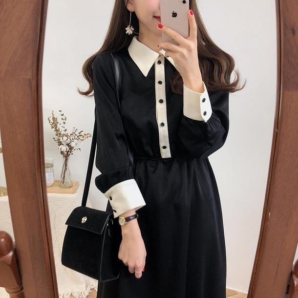 ハイウエストブラックワンピース 4851-画像8-韓国ファッション通販POPREA［ポップリア］