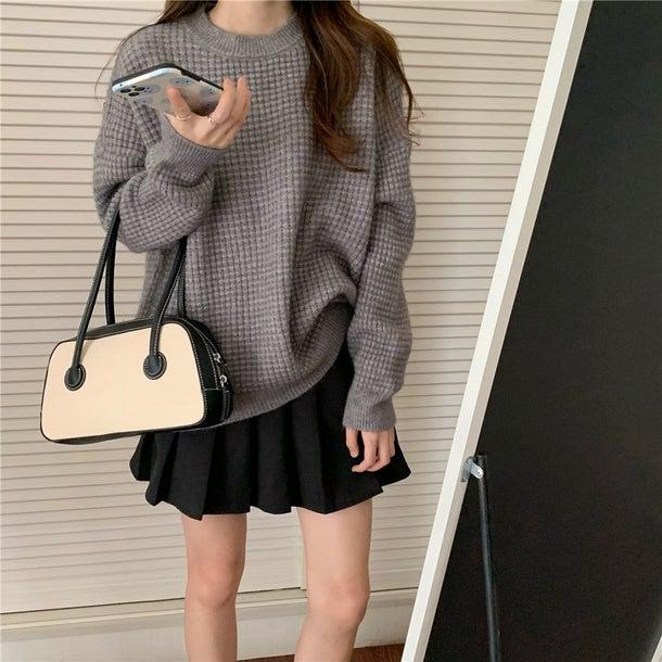 ワッフルベーシックプルオーバー 4958-画像9-韓国ファッション通販POPREA［ポップリア］