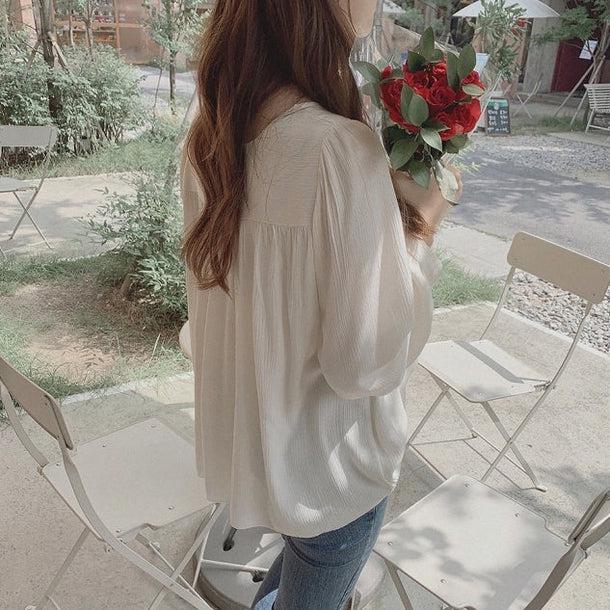 ルーズドレープシフォンブラウス 5172-画像9-韓国ファッション通販POPREA［ポップリア］