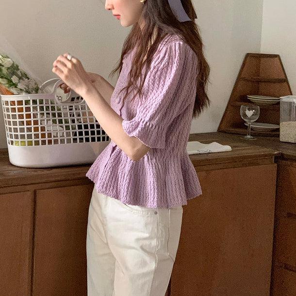 ロマンティックフリルサマーニット 5163-画像9-韓国ファッション通販POPREA［ポップリア］