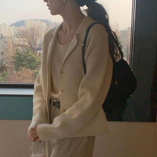 ゴールドボタンオープンカラージャケット 5106-画像9-韓国ファッション通販POPREA［ポップリア］